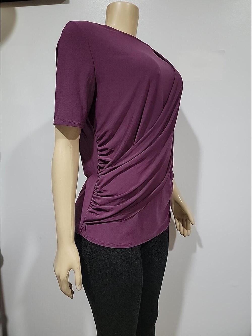 Express | Plum XL Draped Front Women's Top Blouse #C - Picture 7 of 11